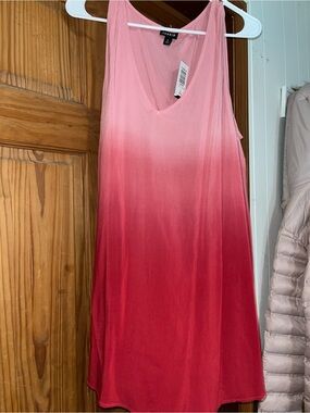 torrid Pink to Red Ombre V-Neck Sleeveless Dress